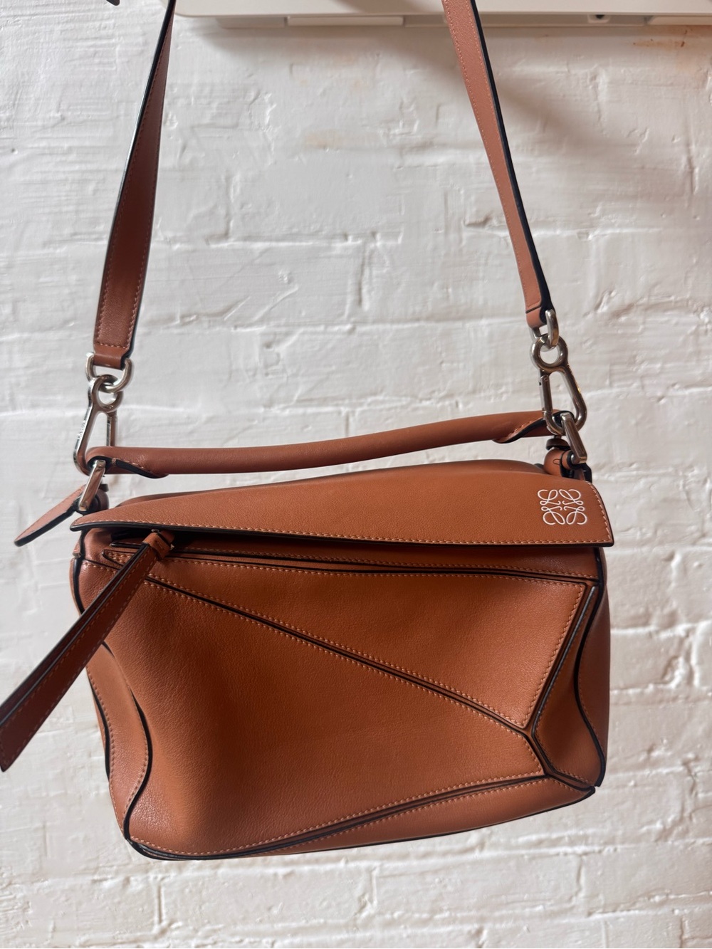 Loewe Puzzle Shoulder Bag in Cognac
